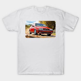 Alfa Romeo 33 Cartoon Drawing Action Print T-Shirt